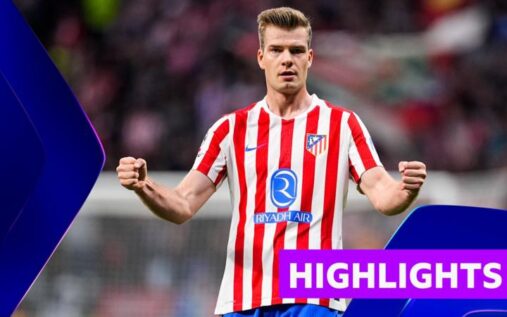 Alexander Sorloth celebrating his hat-trick goal for Atletico Madrid