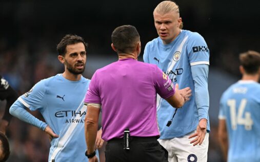 Manchester City midfielder Bernardo Silva gesturing on the pitch during a Premier League match