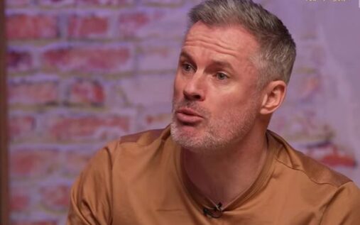 Jamie Carragher speaking on a panel discussion regarding Premier League football tactics
