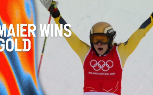 Daniela Maier of Germany skiing during the women's ski cross big final