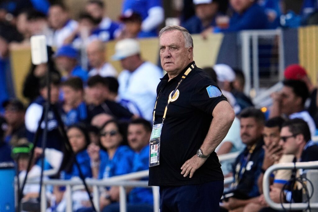 Dick Advocaat looking on from the touchline during a match