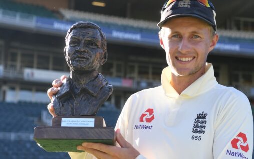 England men's cricket team standing for the national anthems during a Test match