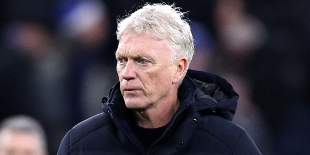 Chelsea striker Liam Delap reacting during a Premier League match