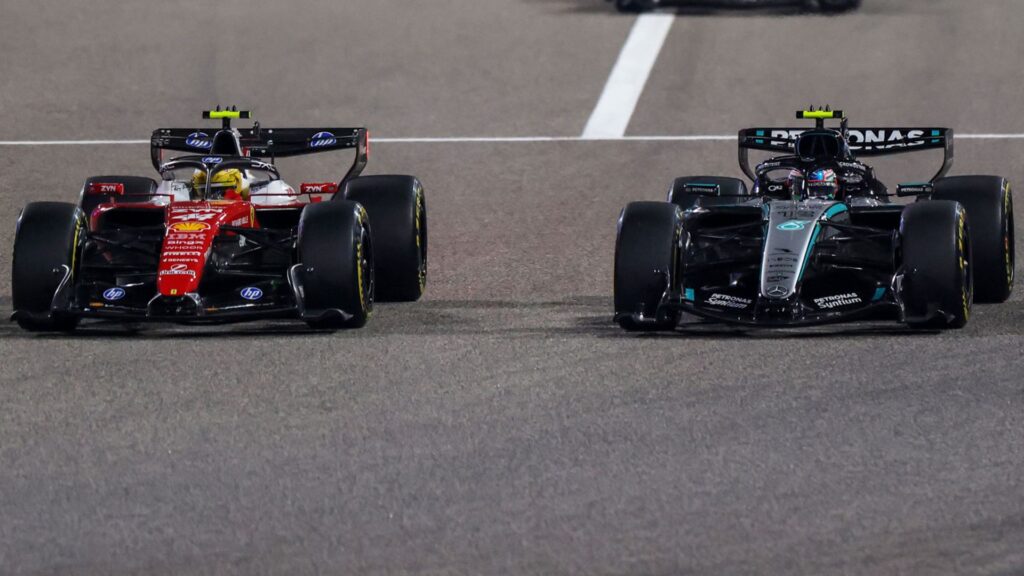 McLaren team principal Andrea Stella speaking to the media in the paddock during pre-season testing