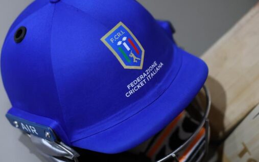 General view of cricket equipment on a pitch representing Italian cricket amid crisis