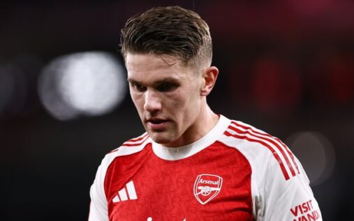 Viktor Gyokeres looks dejected during a match for Arsenal following a missed opportunity