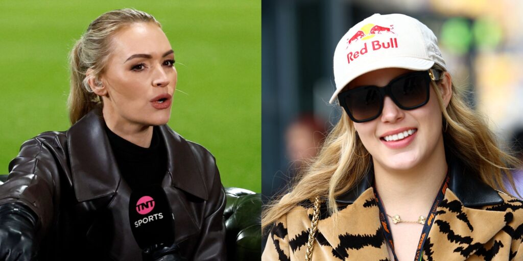 Eileen Gu holding an Olympic gold medal during the 2026 Winter Games podium ceremony