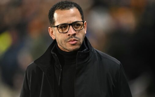 Chelsea head coach Liam Rosenior applauding fans after a victory