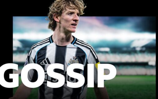 Newcastle United winger Anthony Gordon clapping fans during a Premier League match