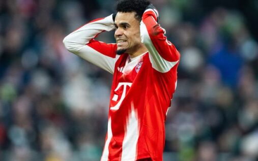 Luis Diaz in action for Bayern Munich during a Bundesliga match