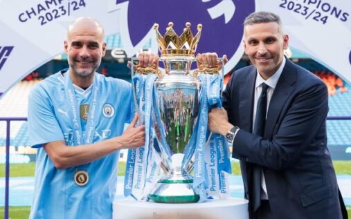Manchester City players training in kit featuring the new BYD sleeve sponsor logo