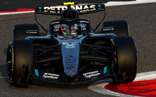 Kimi Antonelli driving the Mercedes F1 car during pre-season testing in Bahrain