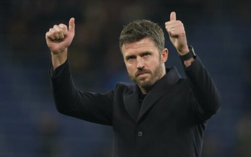 Manchester United caretaker manager Michael Carrick giving instructions from the touchline during a Premier League match