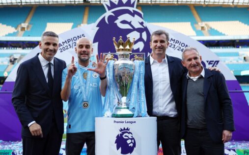 Premier League chief executive Richard Masters speaking at a business summit