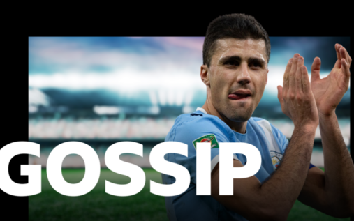 Manchester City midfielder Rodri gesturing to teammates on the pitch