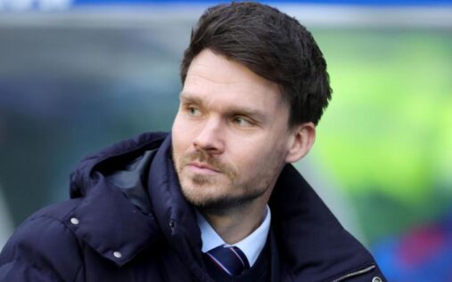Rangers manager Danny Rohl gesturing from the touchline during a match