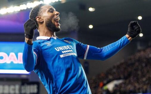 Julian Araujo celebrating his stoppage-time winner for Celtic against Kilmarnock