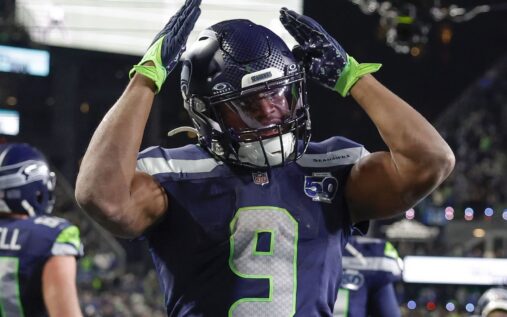 Seattle Seahawks running back Kenneth Walker III running with the ball during an NFL game