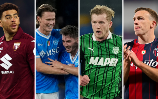 Scotland midfielder Scott McTominay celebrating a goal for Napoli in a Serie A match