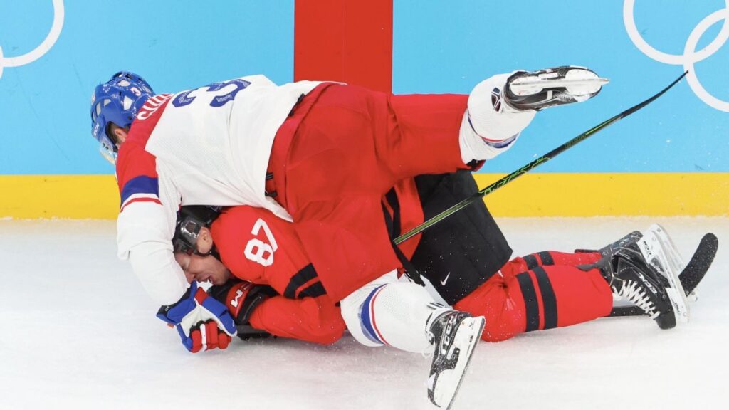 Sidney Crosby wearing the Pittsburgh Penguins jersey looking focused during a game