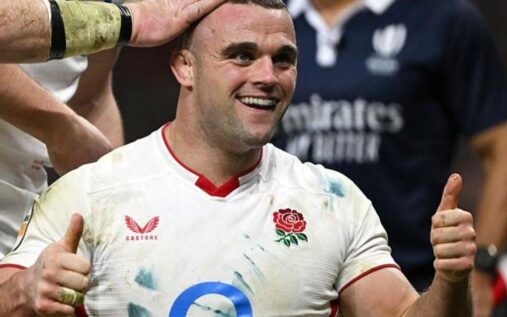 England captain Maro Itoje looking determined during a training session ahead of the Scotland clash