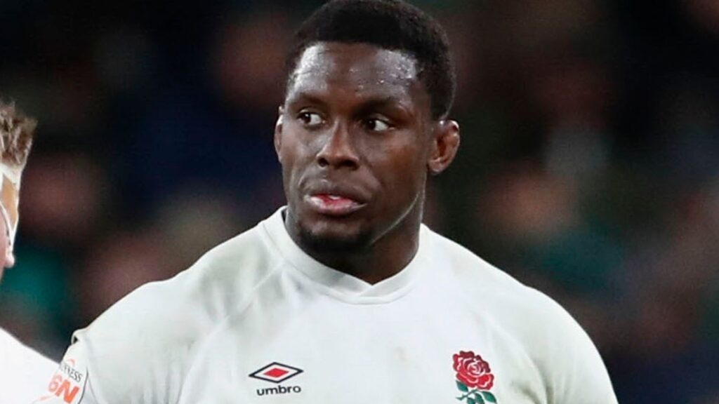 England captain Maro Itoje taking part in a training session ahead of the Six Nations match against Scotland