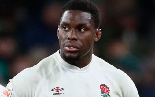 England captain Maro Itoje taking part in a training session ahead of the Six Nations match against Scotland