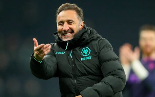 Vitor Pereira gesturing from the touchline during a football match