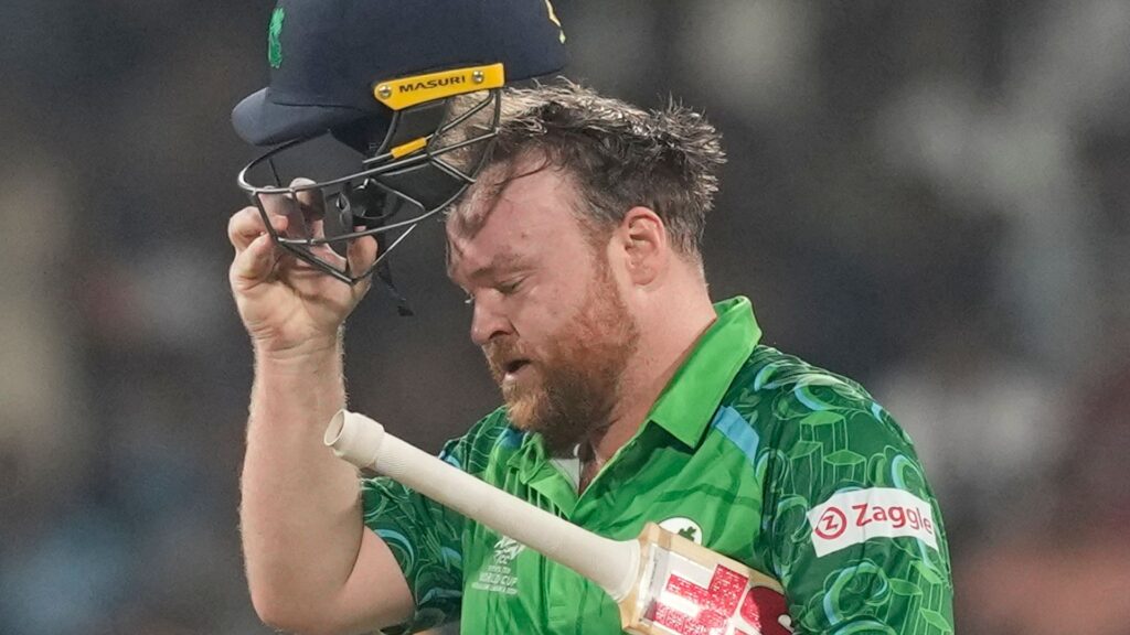 Ireland captain Paul Stirling looking dejected while walking off the field during a cricket match