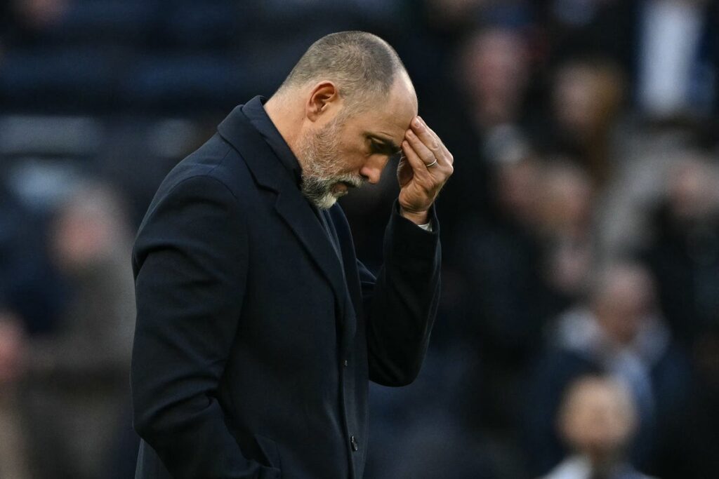 Tottenham manager Igor Tudor looking concerned on the touchline during a Premier League match