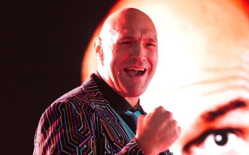 Tyson Fury speaking to the media during a press conference