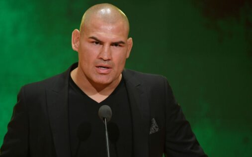 Cain Velasquez wearing UFC fight kit looking focused prior to a heavyweight matchup