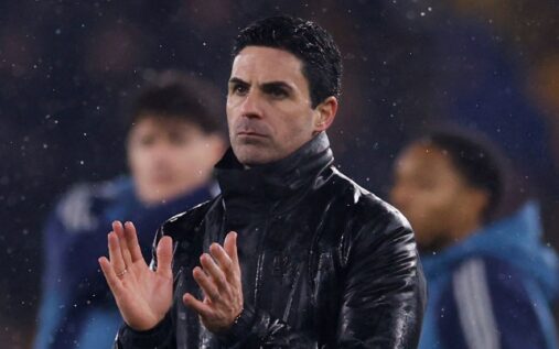 Victor Gyokeres looks dejected on the pitch during Arsenal's Premier League match against Wolves