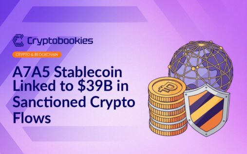 Stack of ruble coins next to a networked globe and a shield with a yellow and black warning stripe.