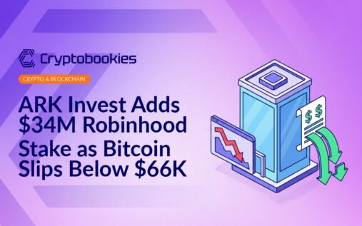 Downward red arrow over stock chart on screen, glass office building, and document with cash flowing out as arrow stream