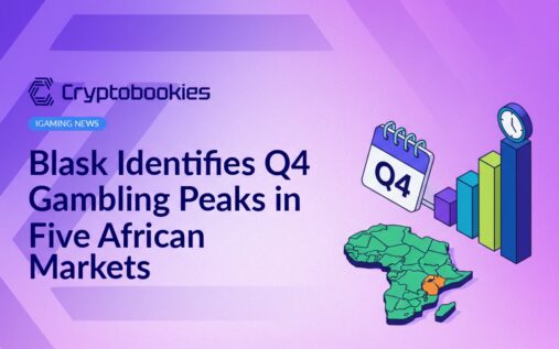 Isometric Africa map highlighting five regions, large Q4 calendar, tall bar chart with peak and clock icon on white background