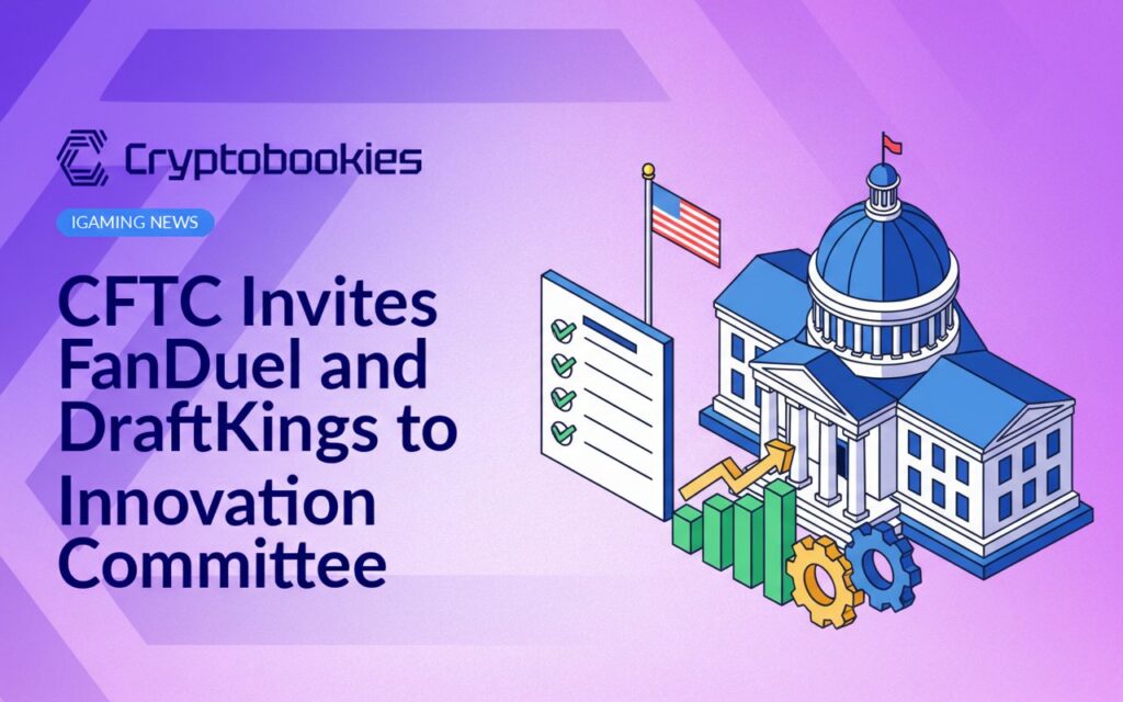 Government building with a flag, checklist document with green checkmarks, and an upward market chart with gears on a blue background