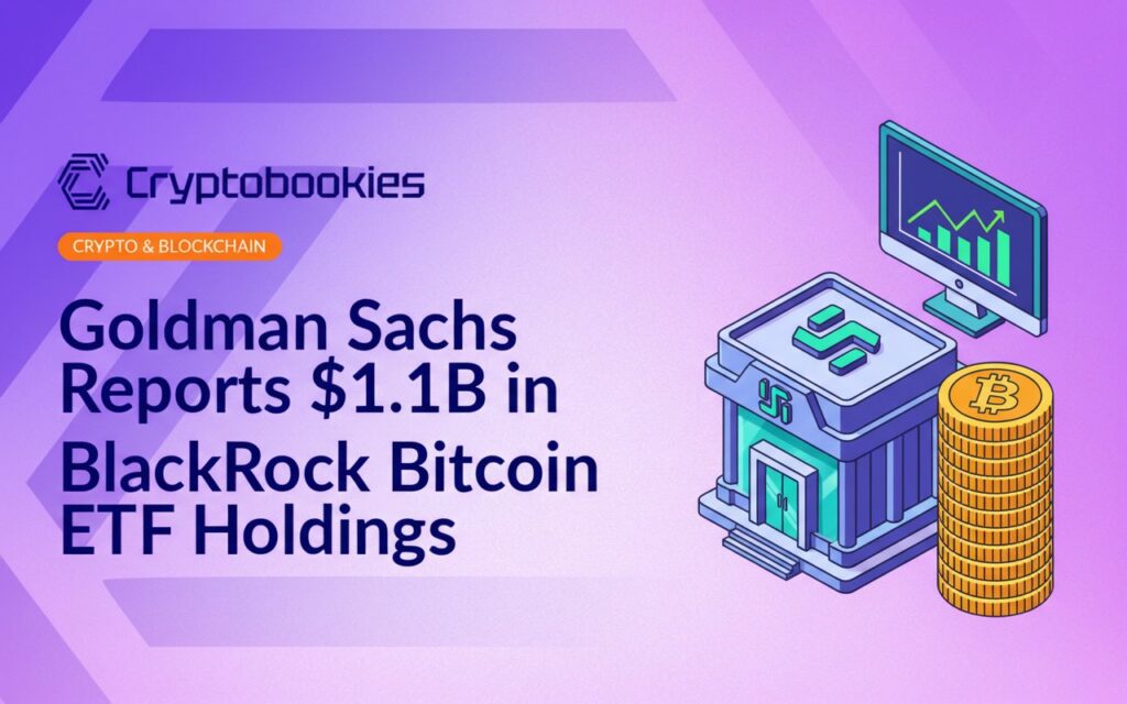 Modern bank building beside stacked digital coins and a computer screen displaying an upward trending graph.