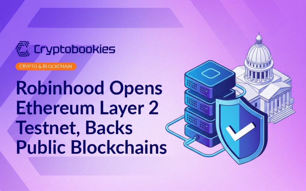 Server stack with glowing blue connections, shield badge with green checkmark, and classical government building facade on white background.