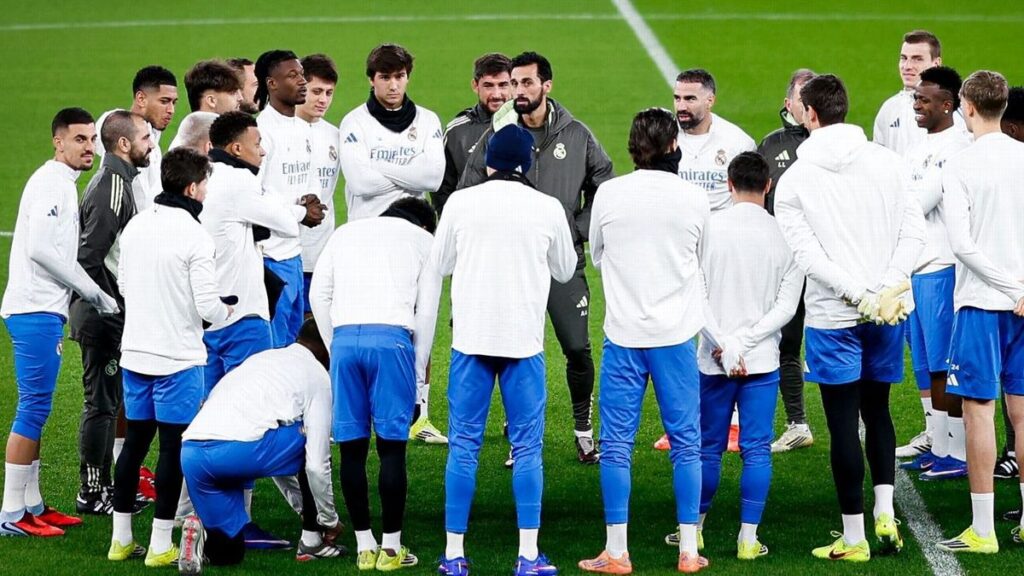 Real Madrid manager Alvaro Arbeloa issuing instructions to his players from the touchline during a La Liga match