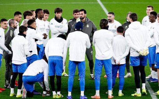 Real Madrid manager Alvaro Arbeloa issuing instructions to his players from the touchline during a La Liga match