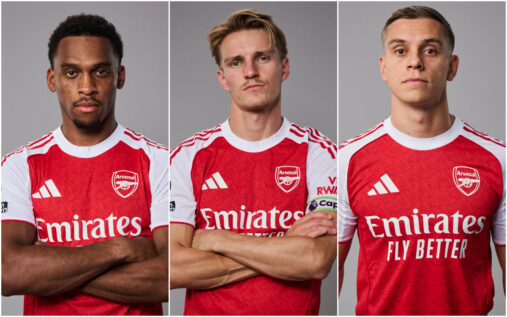 Jurrien Timber receiving medical treatment on the pitch for Arsenal