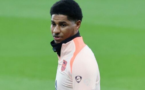 Marcus Rashford playing for Barcelona during a Spanish La Liga fixture