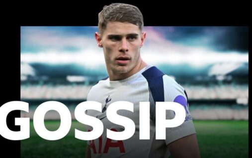 Tottenham defender Micky van de Ven looking focused during a Premier League match