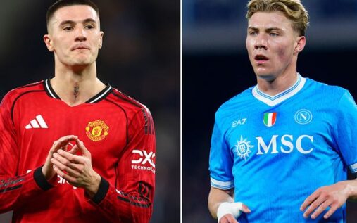 Benjamin Sesko celebrating a goal for Manchester United