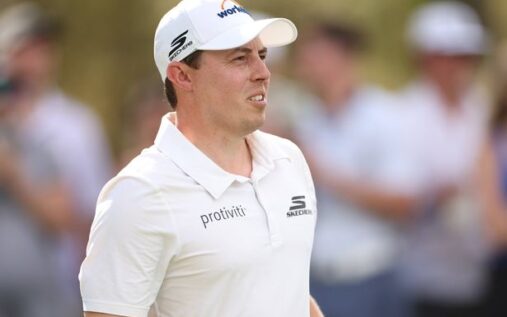 Cameron Young and Matt Fitzpatrick interacting on the final green at The Players Championship