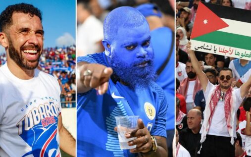 Cape Verde football players celebrating their historic qualification for the 2026 World Cup