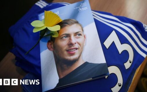 Portrait of Argentine striker Emiliano Sala wearing a yellow FC Nantes football shirt