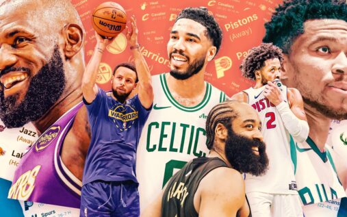 Jayson Tatum dribbling the basketball for the Boston Celtics