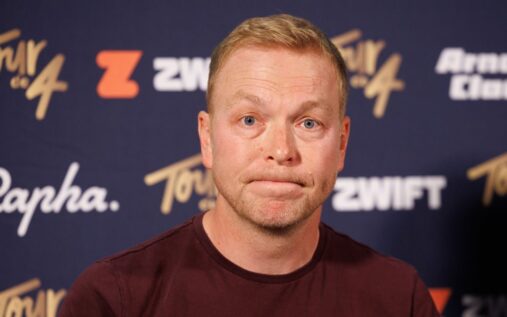 Sir Chris Hoy speaking at a public event to raise awareness for prostate cancer screening